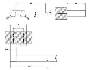 Бумагодержатель Gessi 316 54749.239 брашированная сталь